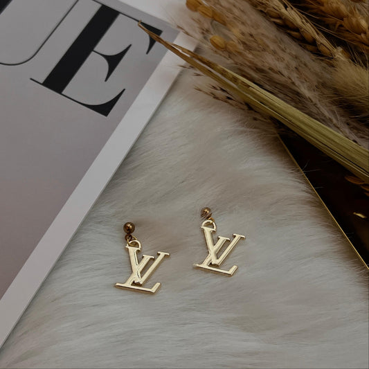 Classic Gold Pendant Earrings